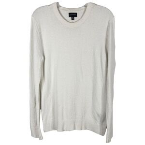 Club Monaco by Ralph Lauren XS Sweater White Crew Neck Long Sleeve Nylon Rib 960